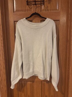 Princess Polly Light Cream Crewneck Knit Sweater